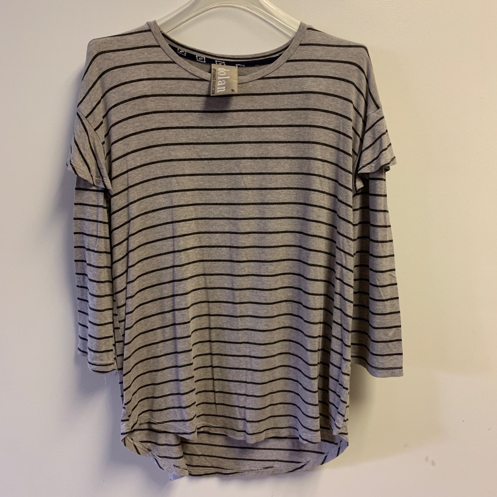 Anthropologie Dolan 3/4 flutter sleeve striped top